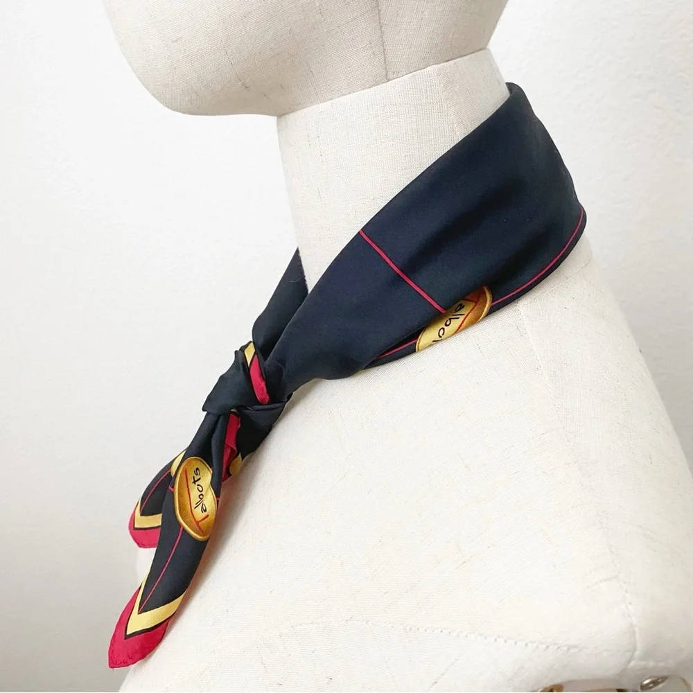 Talbots, Black Red and Gold Talbot Logo Scarf